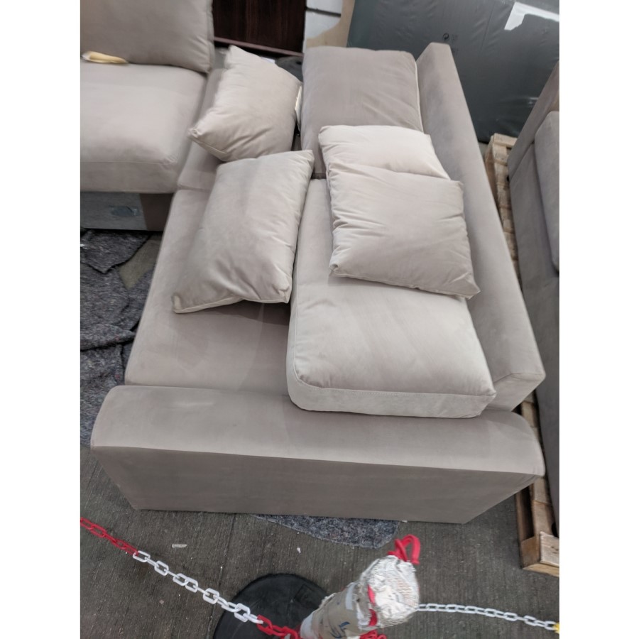 GRADE A2 - 5 Seater Corner Sofa in Mink Sustainable Velvet Fabric - Tatum