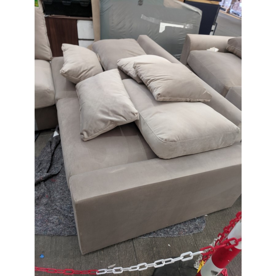 GRADE A2 - 5 Seater Corner Sofa in Mink Sustainable Velvet Fabric - Tatum