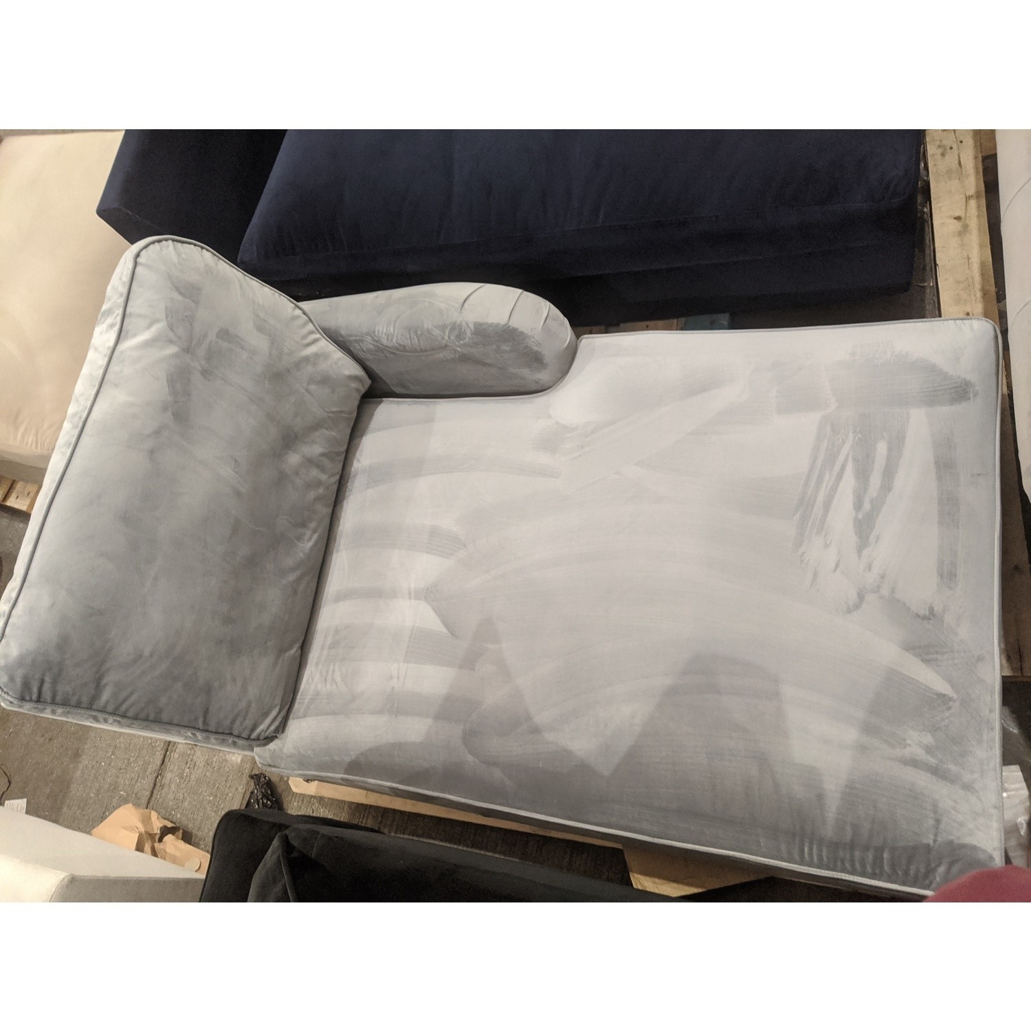 GRADE A3 - 4 Seater Right Hand Facing L Shaped Sofa in Silver Grey ...