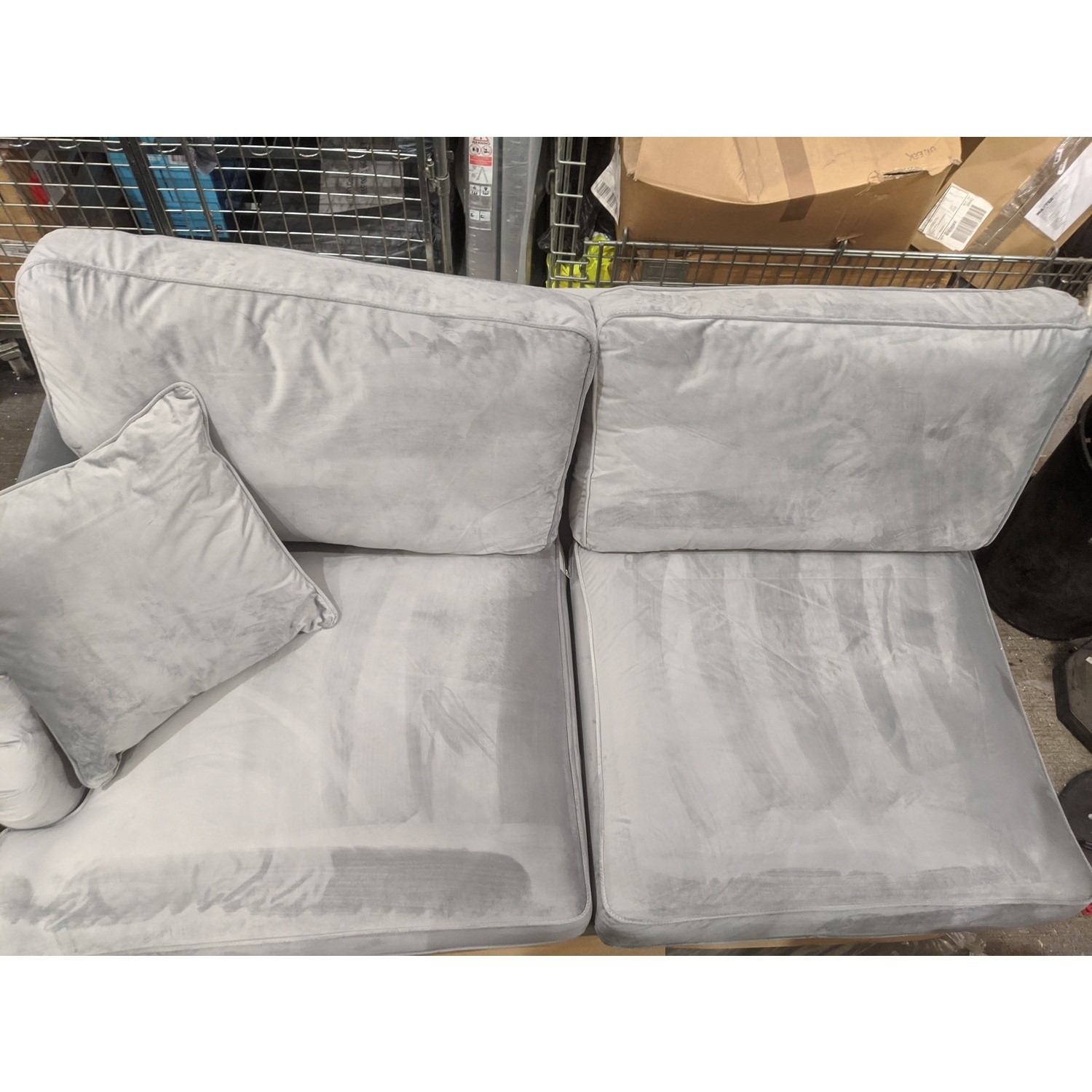 GRADE A3 - 4 Seater Right Hand Facing L Shaped Sofa in Silver Grey ...