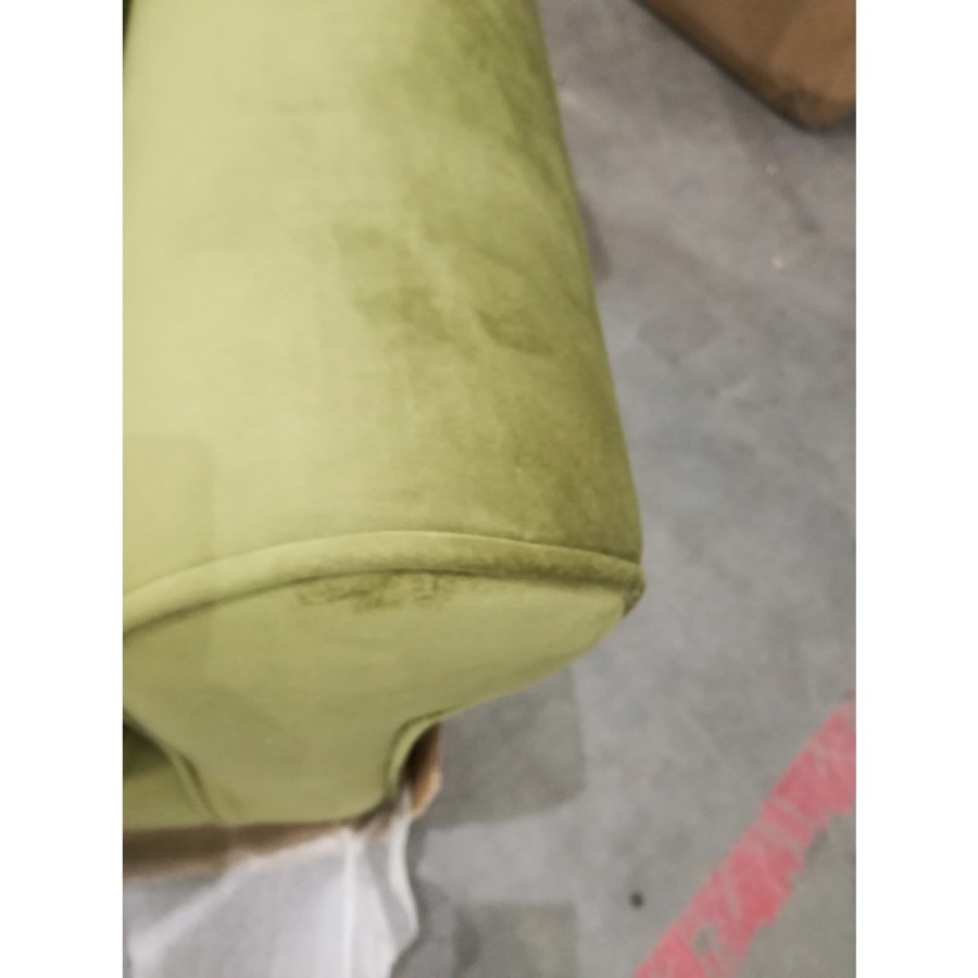 GRADE A2 - Olive Green Velvet Wingback Armchair - Rupert