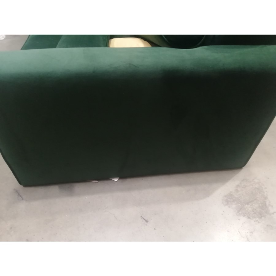 GRADE A2 - 3 Seater Left Hand Facing Sofa in Green Velvet - Idris