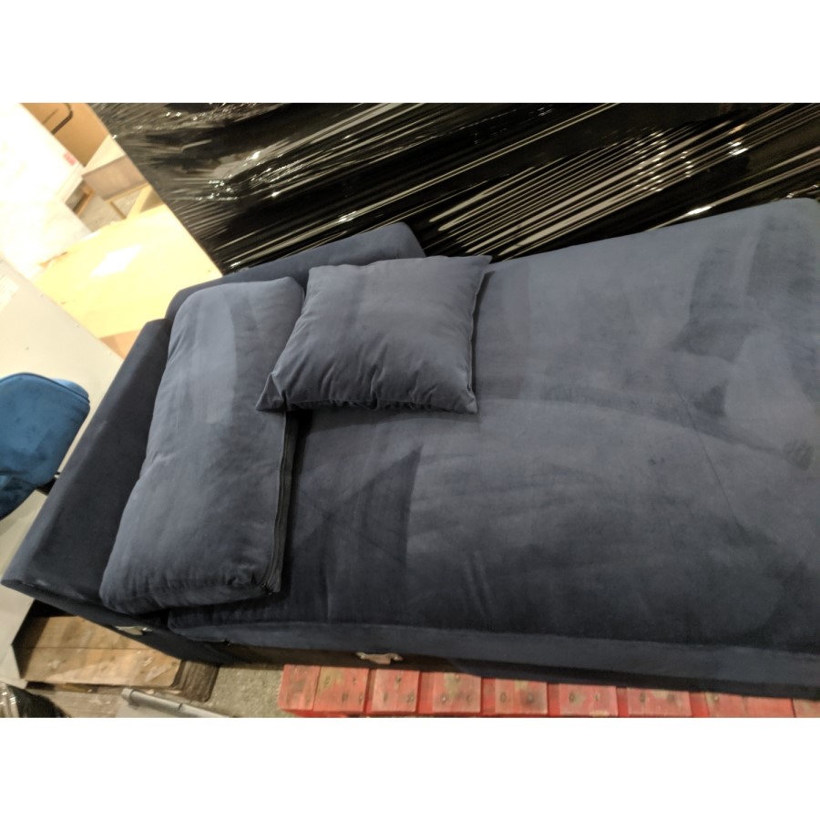 GRADE A2 - 4 Seater Right Hand Facing L Shaped Sofa in Navy Blue - August