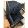 GRADE A2 - Navy Blue Velvet Wingback Armchair - Rupert 