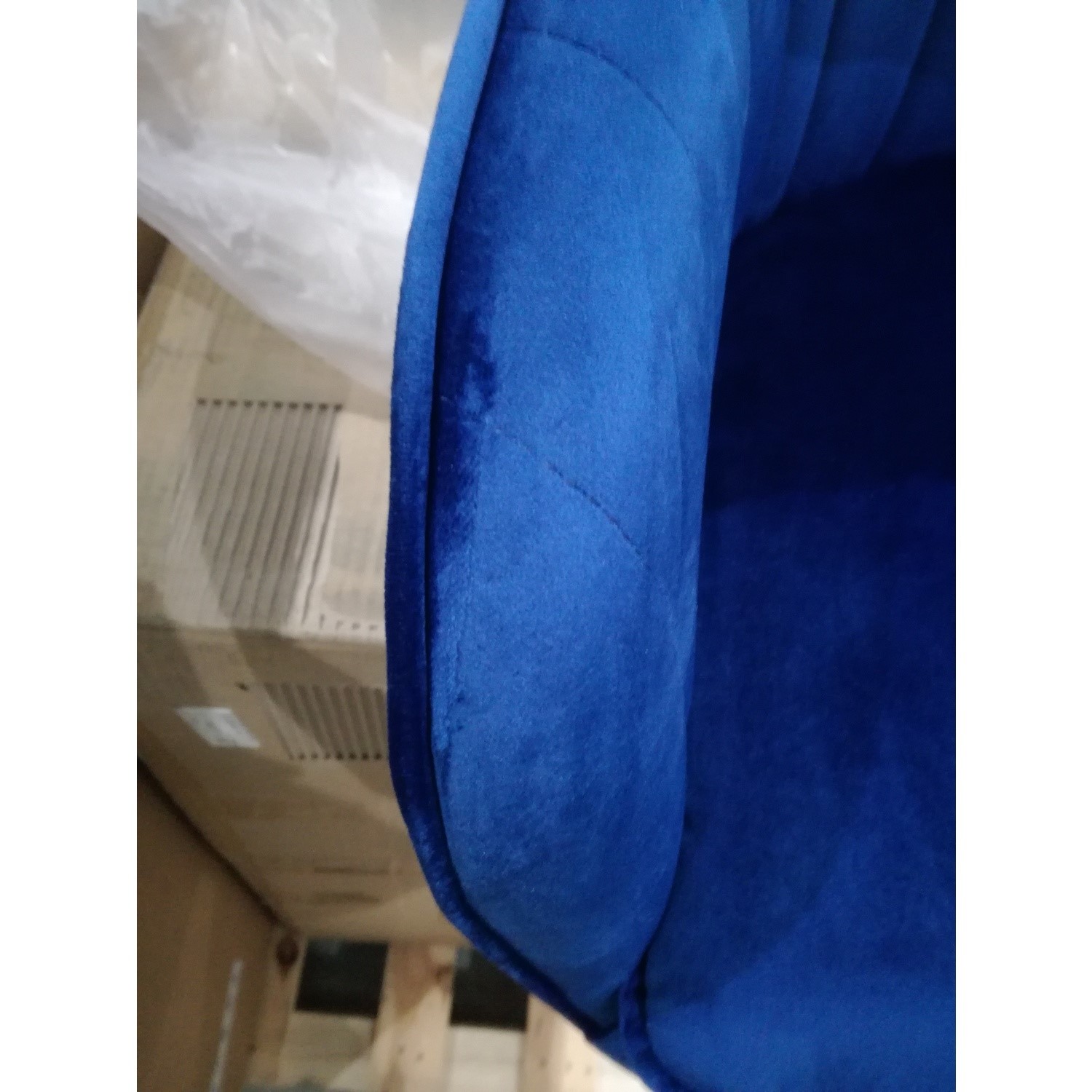 GRADE A2 Set of 2 Navy Blue Velvet Tub Dining Chairs Logan