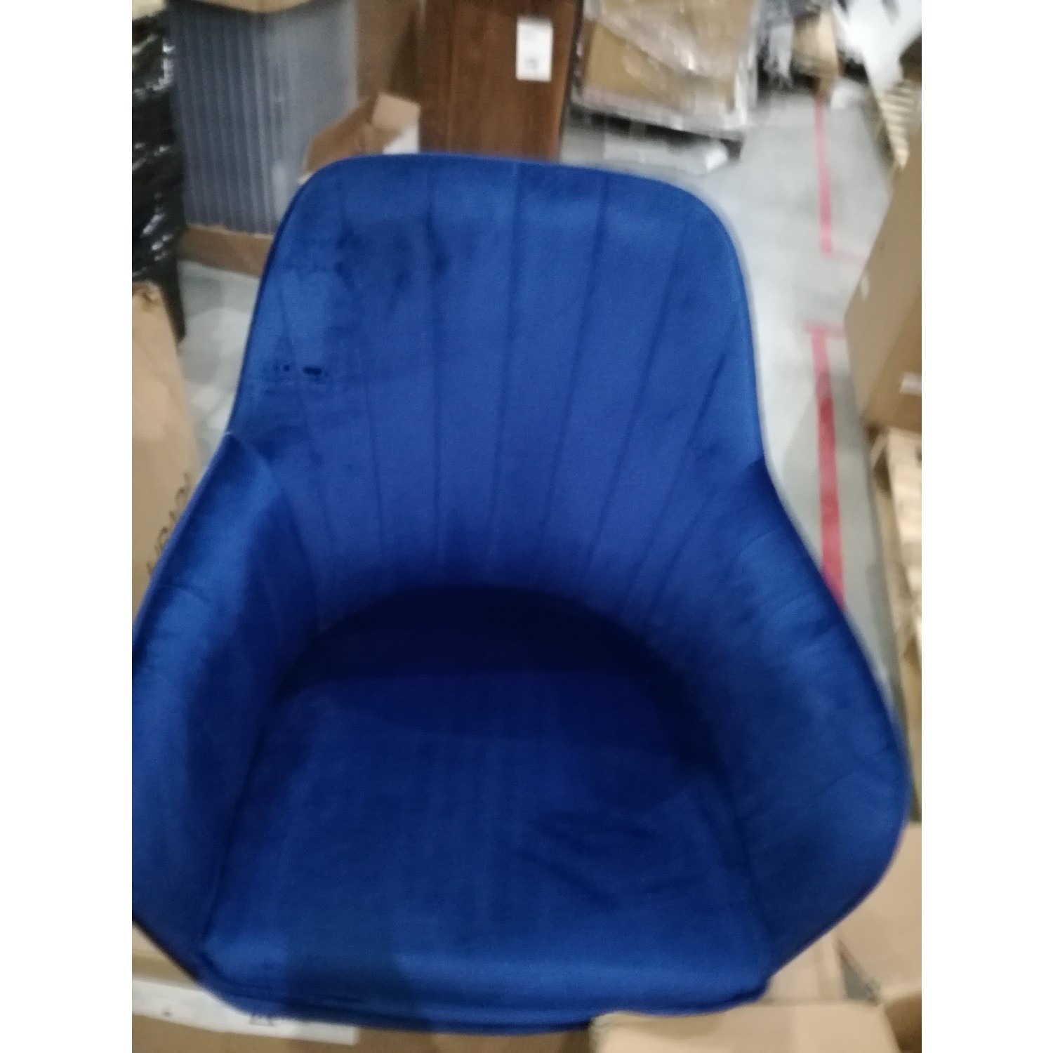GRADE A2 Set of 2 Navy Blue Velvet Tub Dining Chairs Logan