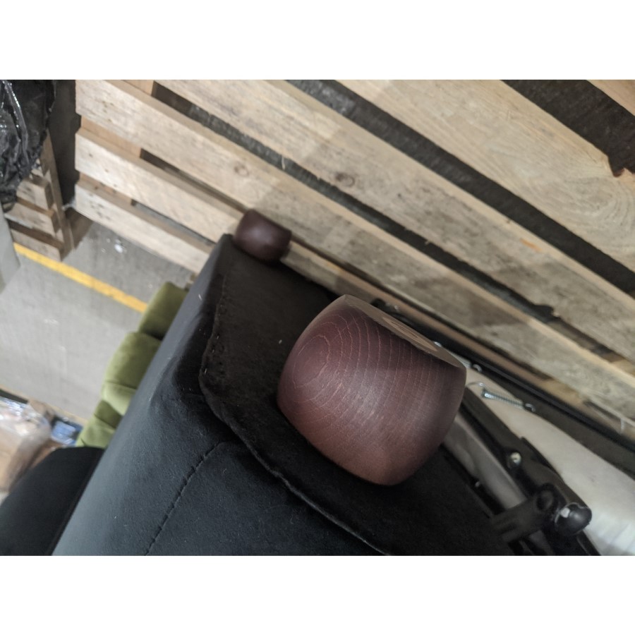 GRADE A2 - Black Velvet 3 Seater Sofa Bed - Bronte