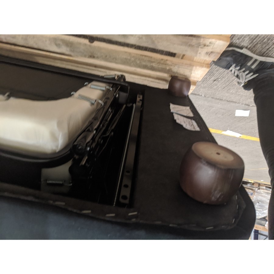 GRADE A2 - Black Velvet 3 Seater Sofa Bed - Bronte