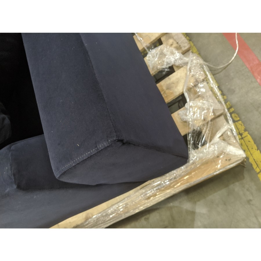 GRADE A2 - 4 Seater Right Hand Facing L Shaped Sofa in Navy Blue - August
