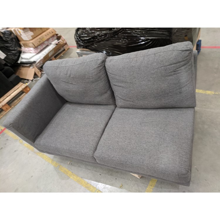 GRADE A2 - Right Hand Grey Corner 3 Seater Sofa in Fabric with Chaise - Mckinley