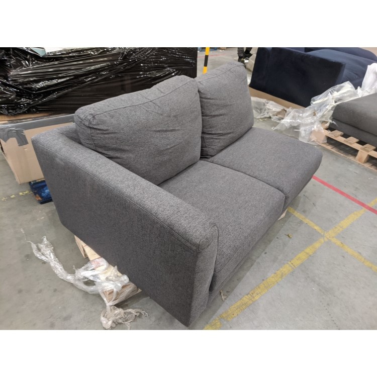 GRADE A2 - Right Hand Grey Corner 3 Seater Sofa in Fabric with Chaise - Mckinley