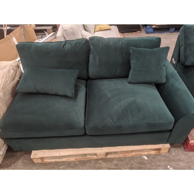 GRADE A2 - 5 Seater Corner Sofa in Bottle Green Sustainable Velvet Fabric - Tatum