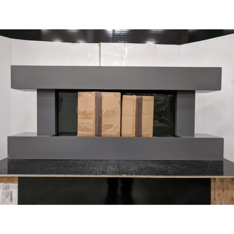 GRADE A3 - Grey Wall Mounted Electric Fireplace Suite with LED Lights - Amberglo