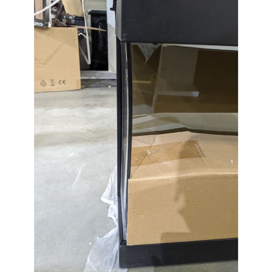 GRADE A3 - 72 Inch Black Inset Electric Media Wall Fireplace - AmberGlo