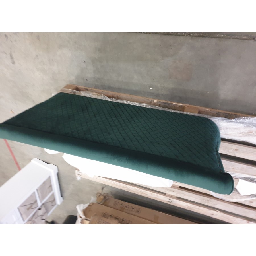 GRADE A2 - Green Velvet Dining Bench with Back -  Seats 2 - Lucille
