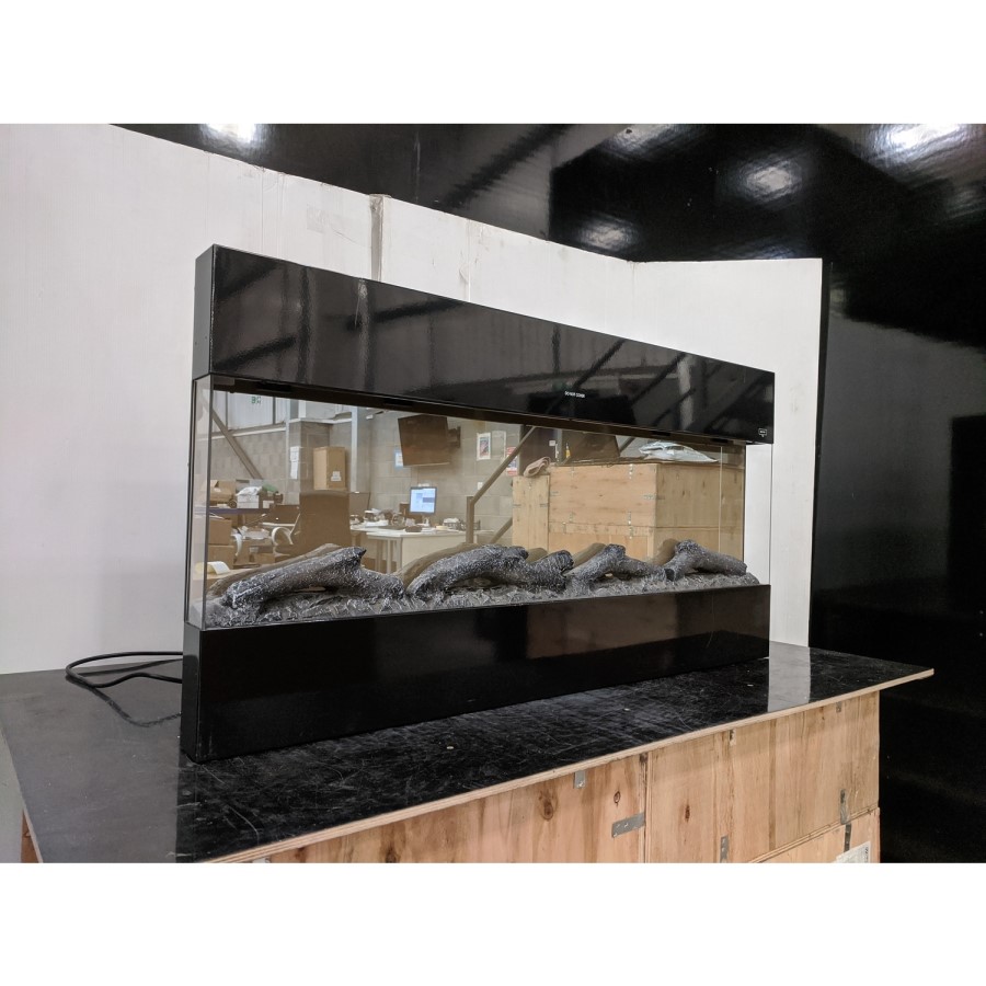 GRADE A2 - 42 Inch Black Built In Electric Fire -  AmberGlo