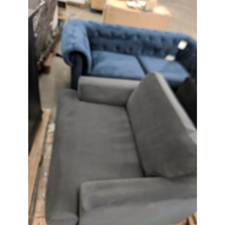 GRADE A2 - Charcoal Grey Velvet Loveseat - August
