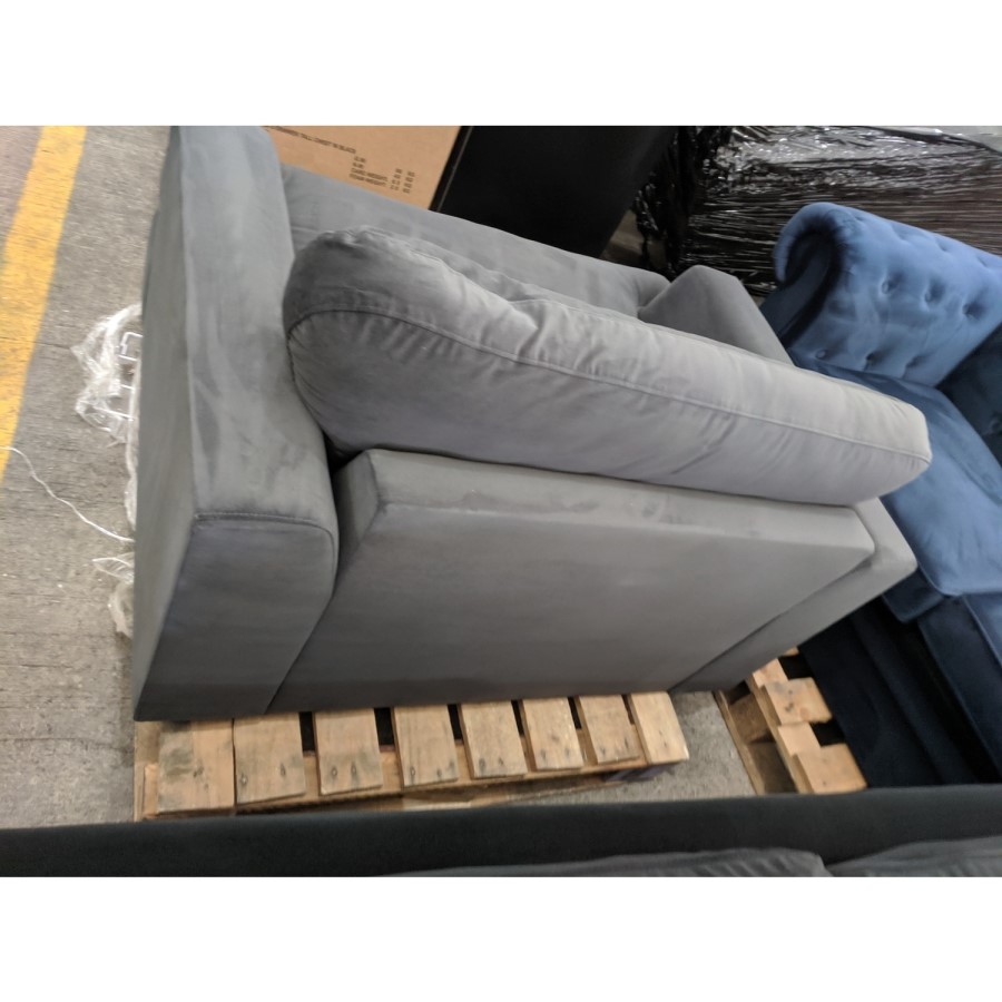 GRADE A2 - Charcoal Grey Velvet Loveseat - August