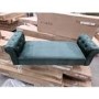 GRADE A2 - Green Velvet End-of-Bed Bench with Roll-Top Arms - Safina