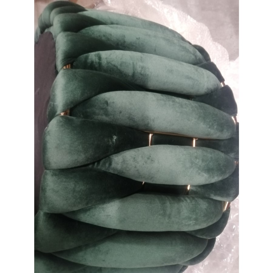 GRADE A2 - Dark Green Velvet Knotted Office Chair - Verity