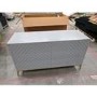 GRADE A2 - Wide Grey Chevron Chest of 6 Drawers with Legs - Ezra