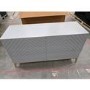 GRADE A2 - Wide Grey Chevron Chest of 6 Drawers with Legs - Ezra