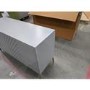 GRADE A2 - Wide Grey Chevron Chest of 6 Drawers with Legs - Ezra