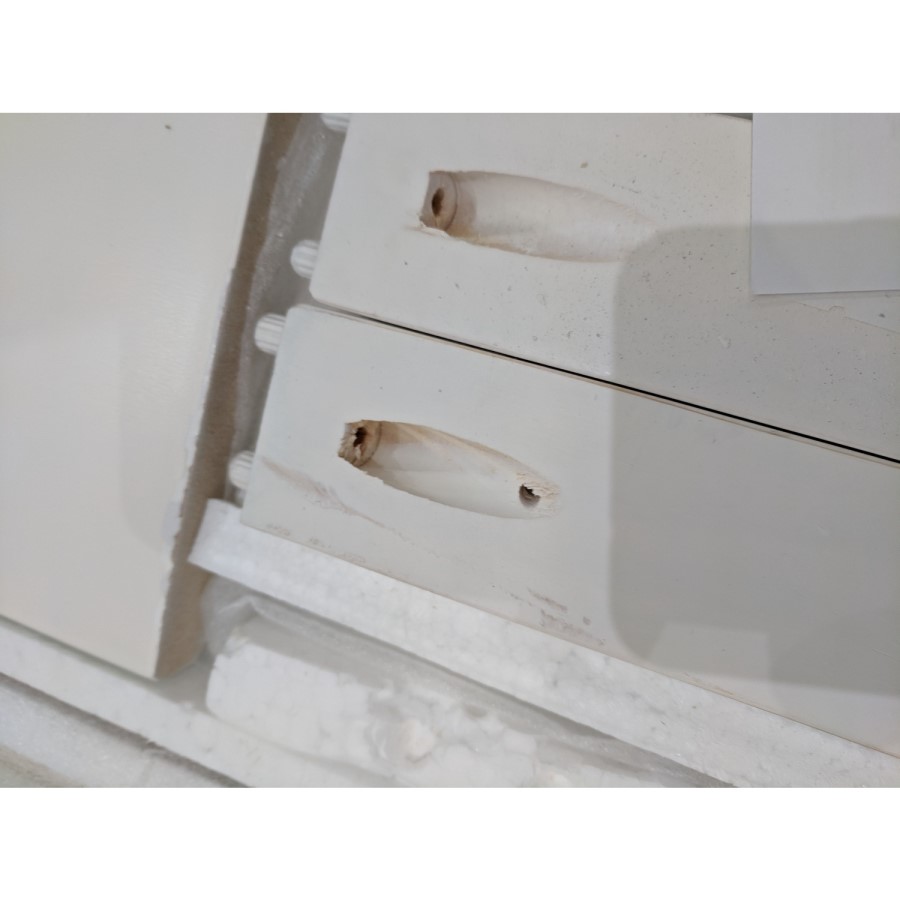 GRADE A2 - White Painted Bedside Table with Drawer - Harper