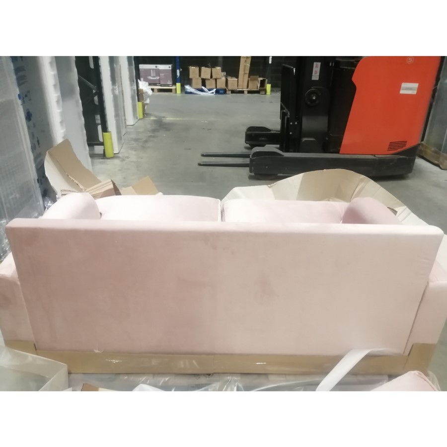 GRADE A2 - Velvet 2 Seater Sofa in Blush Pink - Payton