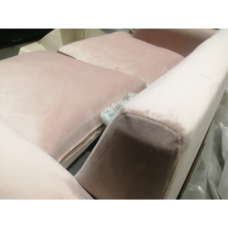 GRADE A2 - Velvet 2 Seater Sofa in Blush Pink - Payton