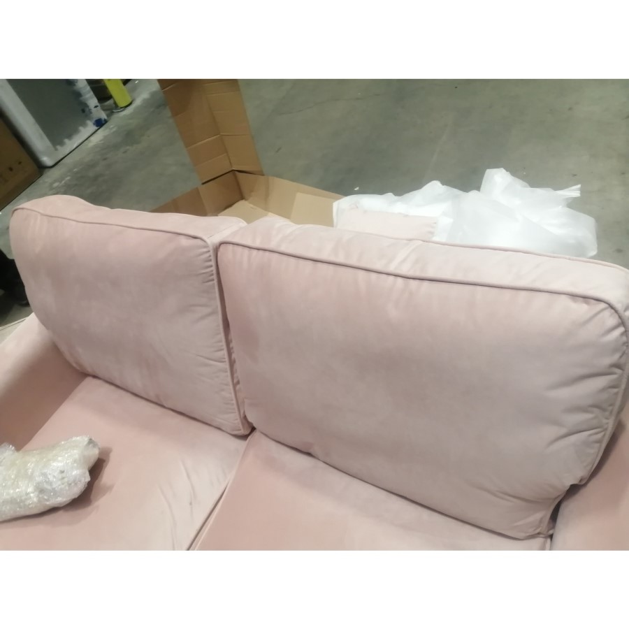 GRADE A2 - Velvet 2 Seater Sofa in Blush Pink - Payton