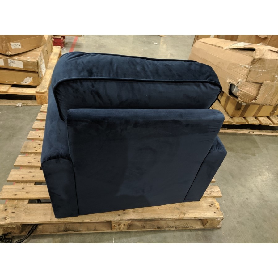 GRADE A2 - Navy Blue Velvet Armchair - Payton
