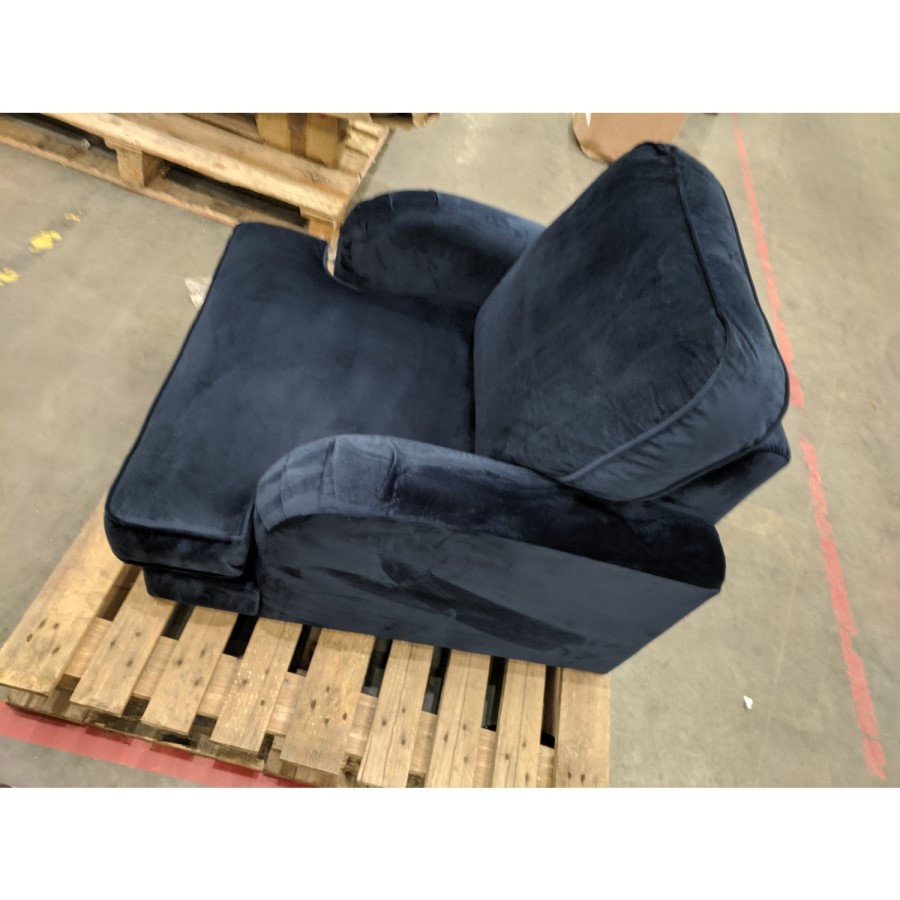 GRADE A2 - Navy Blue Velvet Armchair - Payton