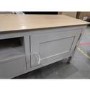 GRADE A2 - Large Grey Solid Wood TV Unit with Storage - TV's up to 77" - Adeline