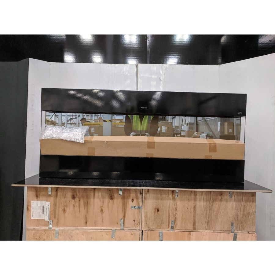 GRADE A2 - 50 Inch Black Built In Electric Fire - Amberglo