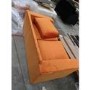 GRADE A2 - Orange Velvet 2 Seater Sofa Bed - Layton