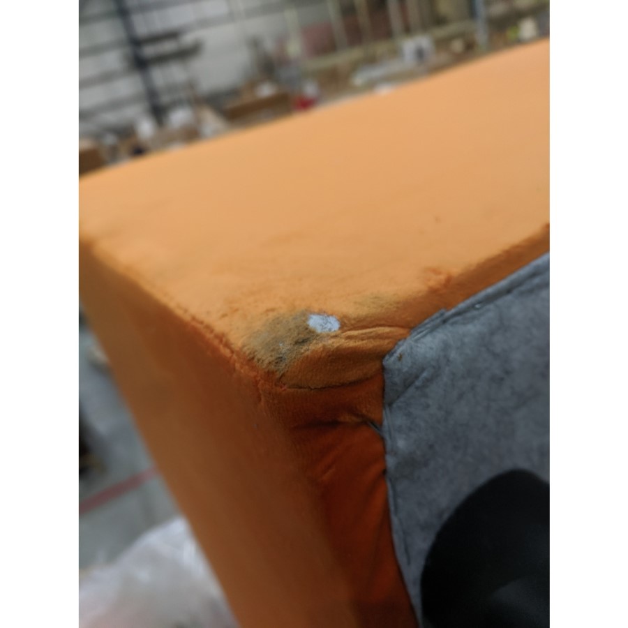 GRADE A2 - Orange Velvet 2 Seater Sofa Bed - Layton