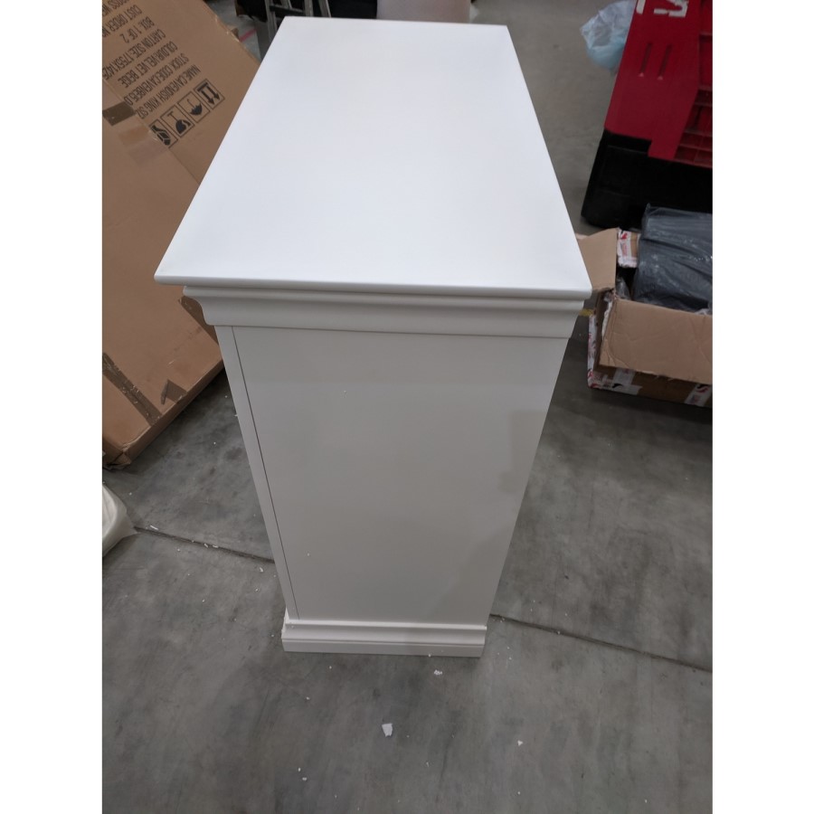 GRADE A2 - White Painted French Chest of 5 Drawers - Olivia