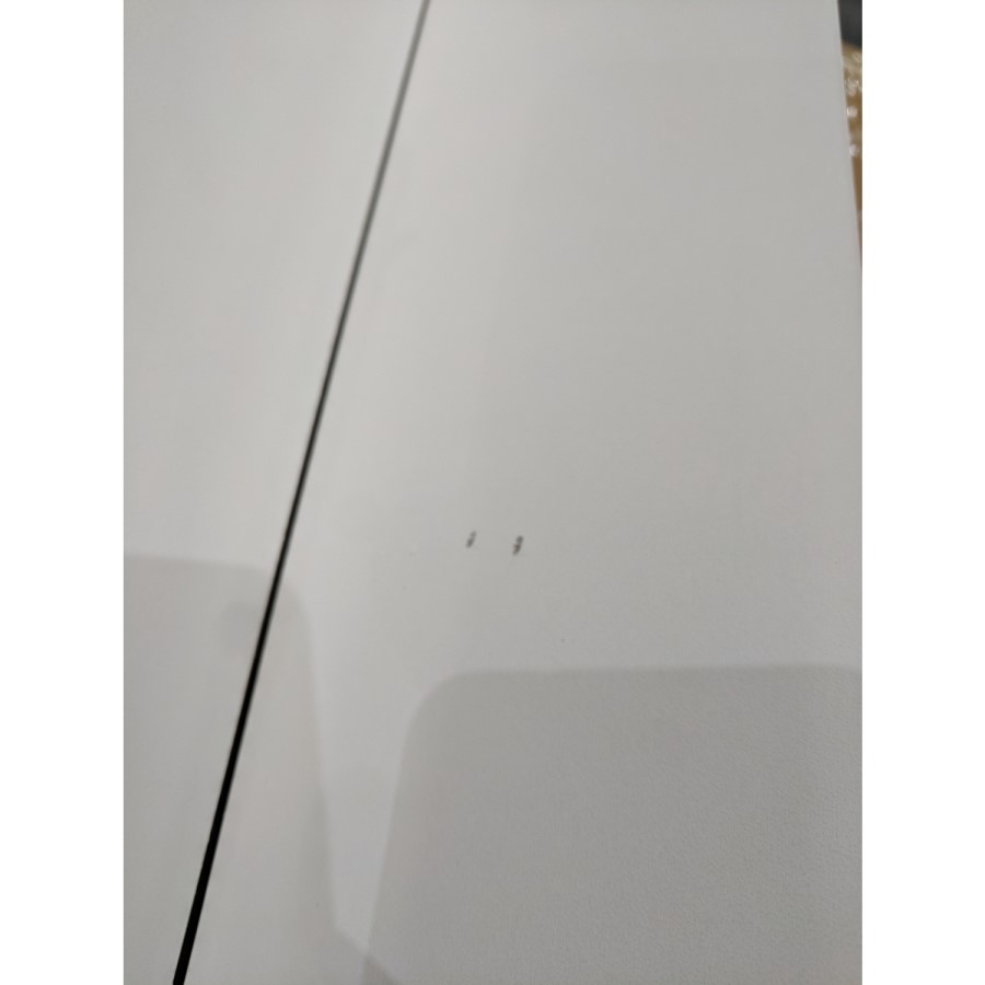 GRADE A2 - Small Square Cream and Oak Space Saving Dining Table - Seats 4 - New Town