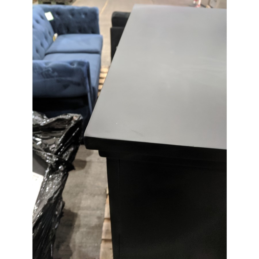 GRADE A2 - Black Tall Chest of 5 Drawers - Georgia