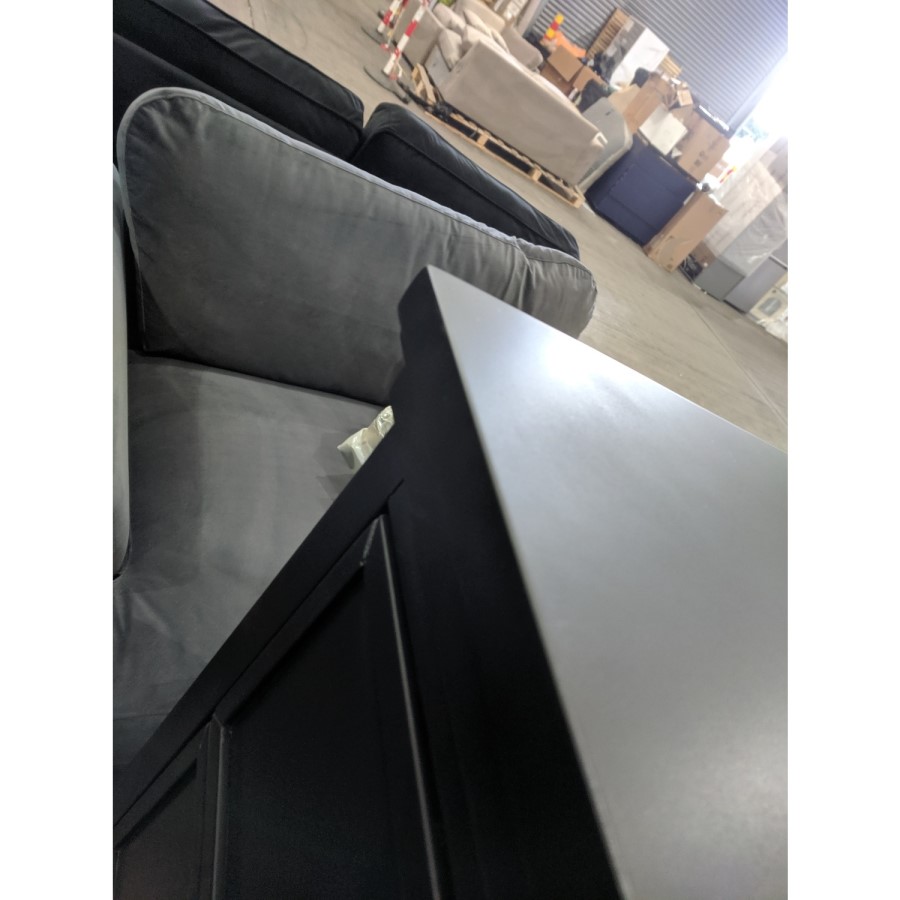 GRADE A2 - Black Tall Chest of 5 Drawers - Georgia