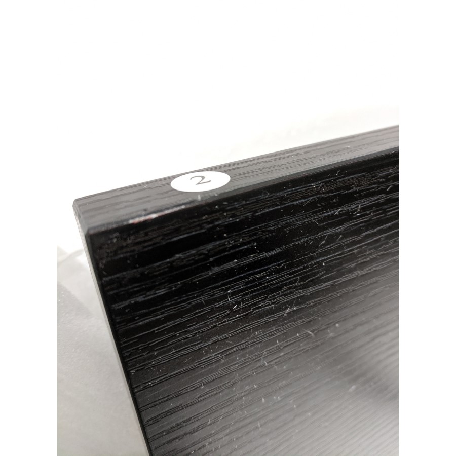 GRADE A2 - Black Console Table with 2 Storage Drawers and Glass Top - Akila