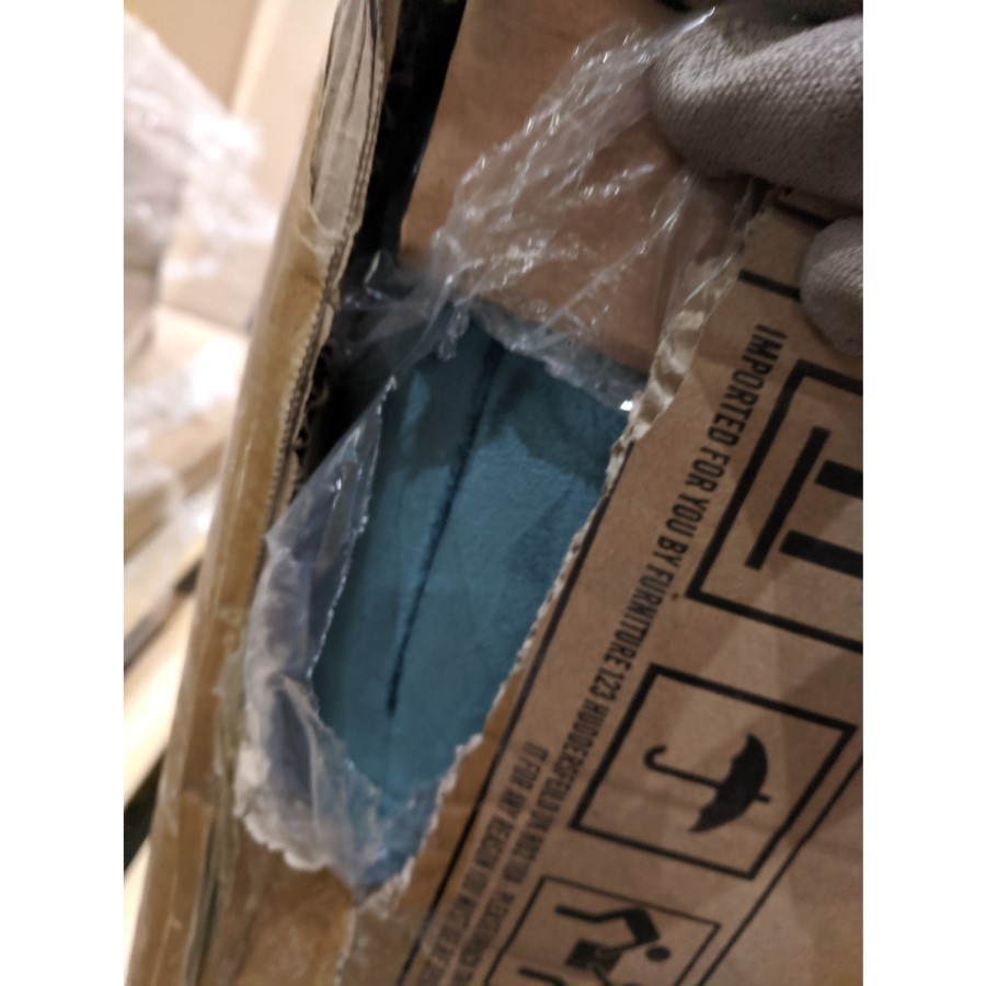 GRADE A2 - Teal Blue L Shaped Pull-Out Sofa Bed in Velvet  - Left Hand Facing - Sutton