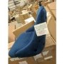GRADE A2 - Navy Blue Velvet Bar Stool with Back - 79cm - Maddy