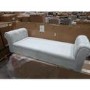 GRADE A2 - End-of-Bed Bench in Light Blue Velvet with Chesterfield Armrests - Safina