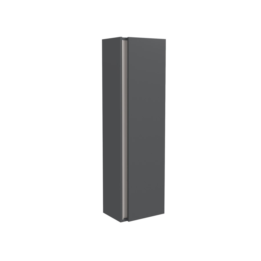 Single Door Grey Wall Mounted Tall Bathroom Cabinet 400 x 1380mm - Roxbi
