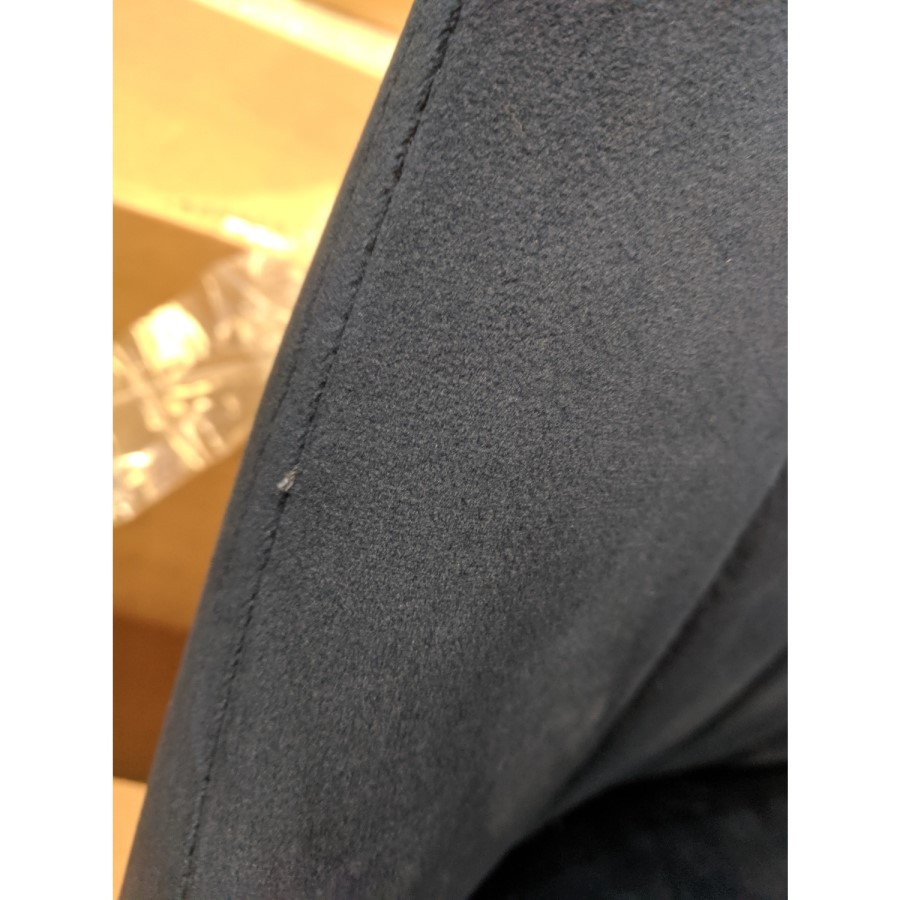 GRADE A2 - Navy Blue Velvet Bar Stool with Back - 77cm - Macie