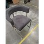 GRADE A2 - Grey Velvet Cantilever Dining Armchair - Alana Boutique