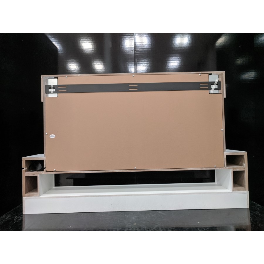 GRADE A2 - White Wall Mounted Electric Fireplace with LED Light Storage Shelf - Amberglo