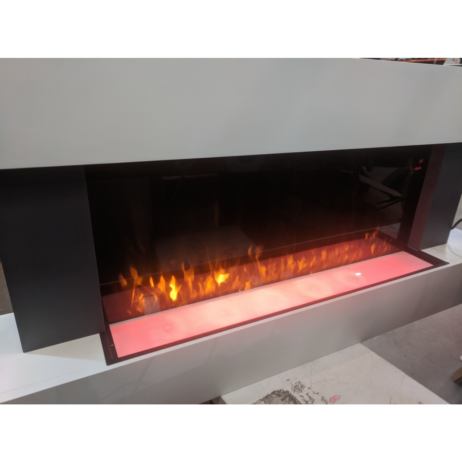 GRADE A3 White Wall Mounted Electric Fireplace Suite with LED Lights